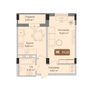 1-комнатная квартира